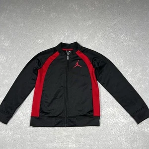 Jordan Jumpman Sweatshirt Kids Boys Size 5-6 Black Red Full Zip Sweatshirt - Picture 1 of 11