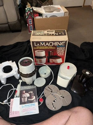 Vtg La Machine By Moulinex Food Processor Deluxe Model 354  Opened Box Tested - Image 1 of 4