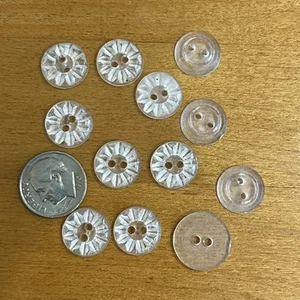 Vintage Clear Dainty Buttons Sewing or Crafts 2 Sets - Picture 1 of 1