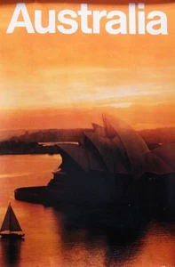 Vintage Color poster AUSTRALIA Sidney Opera House “Australia Tourist Org.” - Picture 1 of 3