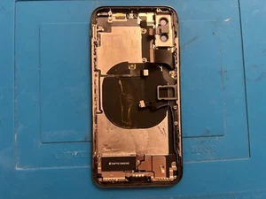 100% Original Apple iPhone X Gehäuse Rahmen Rückseite Pulled Schwarz Vormontiert - Zdjęcie 1 z 6
