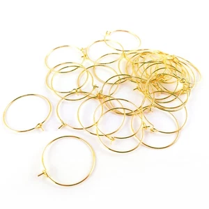 Brass Wine Glass Charm Rings Golden Round 0.8x25mm Pack Of 30 - Picture 1 of 1