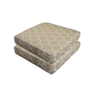 Outdoor Patio Cushion Toffee Trellis Outdoor Chair Pads 20x20 inch with Zippe... - Picture 1 of 6