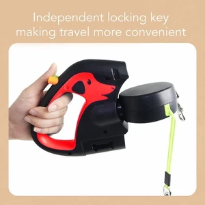 Retractable Dog Leash For Small Medium Dogs 2 Headed Adjustable 360 Degree - Picture 1 of 12