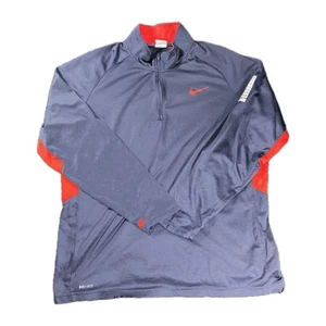 Nike Elite Dri-FIT Red Blue Quarter Zip Pullover Top XXL Mens Athletic Sport Gym - Picture 1 of 11