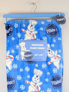 Blau Pillsbury Doughboy Weihnachten Decke 60”x 70” Zuckerstange Schneeflocken - Bild 1 von 8