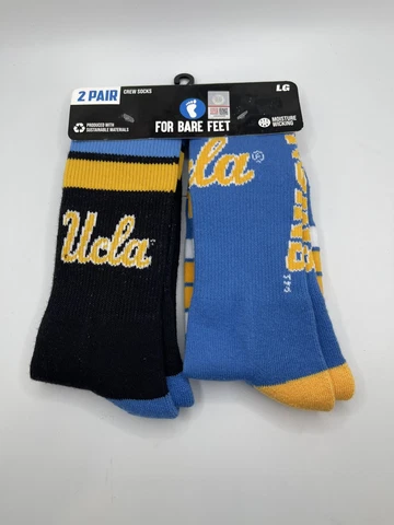 Ucla Bruins Socks 2 Pairs Size Large For Bare Feet Cover