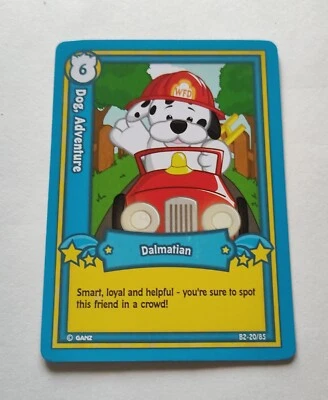 Tarjeta Coleccionable Webkinz Serie 2 Perro, Aventura Dálmata B2-20/85 Foto 1 de 2