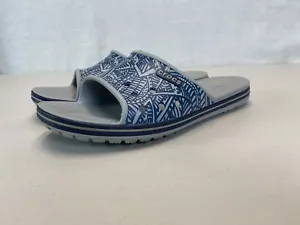 Crocs Mens 8 Women's 10 Crocband Gray/Blue Slides Slip On Relaxed Sandals 204803 - Picture 1 of 8