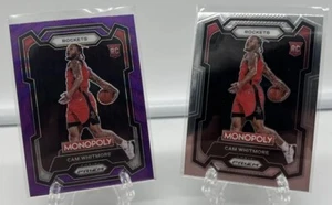 2023-24 PANINI PRIZM MONOPOLY CAM WHITMORE PURPLE WAVE & BASE PRIZM ROOKIE - Picture 1 of 5
