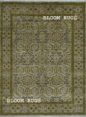 Handmade 8x10 Light-Gray/Brown Transitional Oriental Rug | Customizable Carpet - Image 1 of 4