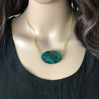 Yellow Turquoise Stone Necklace On Gold Chain
