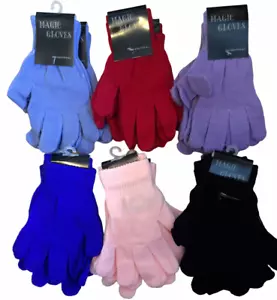 12x Ladies Magic Gloves Stretch Adults Size Winter Warmth Womens - Picture 1 of 4