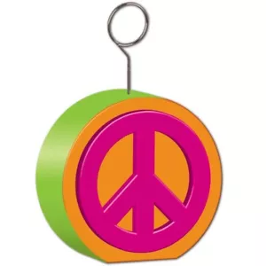 Peace Sign Photo/Balloon Holder 6 oz Hippy 1960s Balloon Party Decoration - Picture 1 of 2