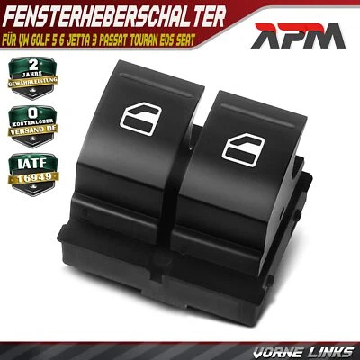 Fensterheberschalter Vorne Links für VW Golf 5 6 Jetta 3 Passat Touran EOS Seat - Bild 1 von 4