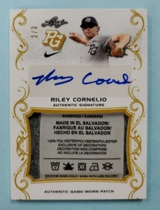 2019 Leaf Perfect Game Riley Cornelio Auto Jersey Laundry Tag Card /3 - Picture 1 of 2