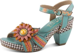 Spring Step L'Artiste Women's Astarr Ankle Strap l Sandal Sky Blue Multi NEW - Picture 1 of 6