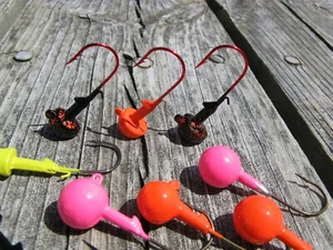 Barnacle Head Lead Head Lipstick Gumball Minnow Head Bottoms Up Casting Jigs - Picture 1 of 3