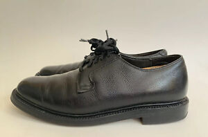 Vintage Sears V Cleat Black Leather Dress Plain Toe Oxford Shoes Sz 8.5 EE -M24