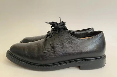 Zapatos Oxford vintage Sears V con tacos de cuero negro punta lisa talla 8,5 EE-M24 Foto 1 de 4
