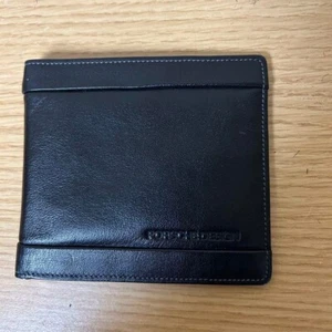 Porsche Design Money Clip Leather Wallet Card Case Holder Black 9×10cm - Picture 1 of 8