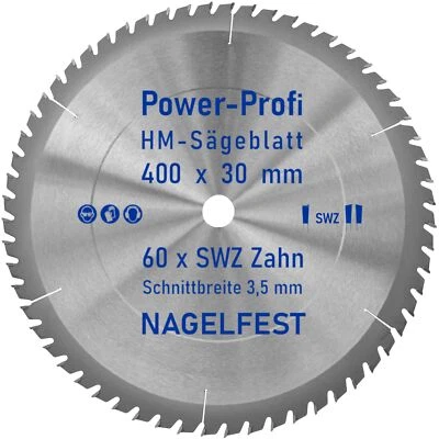 AZPROF® HM-Kreis-Sägeblatt 400 x 30 mm 60 x SWZ Super-Wechselzahn für Wippsäge Kreissäge