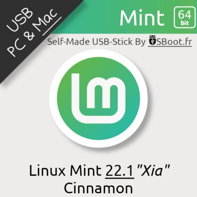 CLÉ USB LINUX MINT 22.1 XIA 64BIT DU 17/01/25 BOOTABLE DRIVE LIVE & INSTALLATION - Photo 1/4