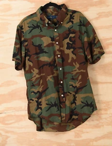 Polo Ralph Lauren Camo Seersucker S/S Button Down Shirt Mens XXL Slim Fit - Picture 1 of 8