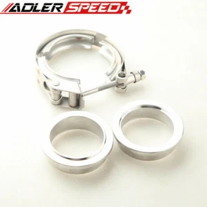 1.75" Turbo Exhaust Quick Release SS V-Band Clamp+ Mild Steel Male/Female Flange - Picture 1 of 7