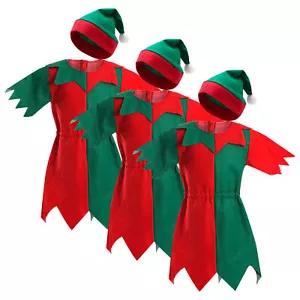 ELF COSTUME CHRISTMAS FANCY DRESS LOT ADULT CHILDS XMAS PARTY XS-XXXXL - Picture 1 of 10