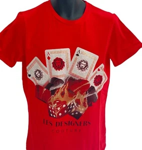 Camiseta urbana retro para hombre, bling dados y tarjetas camiseta rojo cielo - Imagen 1 de 2
