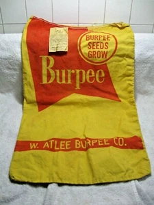 Vintage Collectible BURPEE SEEDS Cloth Pea Seed Bag & Tag-W.ATLEE BURPEE CO.!!! - Picture 1 of 8