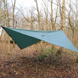 DD Tarp PRO tent roof 3 x 3 m olive green with 21 mounting points and buckles to... - Picture 1 of 11