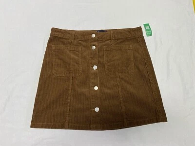 Gap Brown Corduroy Mini Skirt Button Down Front Size 12/31 (n) - Image 1 of 4