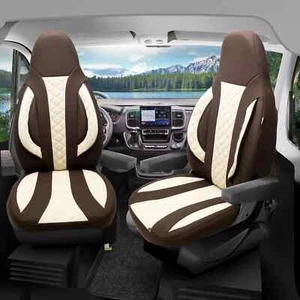 Fundas de asiento de autocaravana Pilot adecuadas para Adria 680 SL Plus (marrón-beige) - Imagen 1 de 11