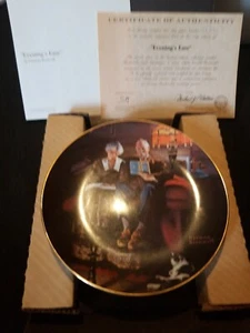NORMAN ROCKWELL Light Campaign Series Plate #4 ~ "EVENING'S EASE" ~ 19904Q ~ MIB - Picture 1 of 5