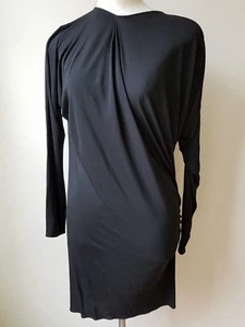 Vestido negro asimétrico Lanvin Alber Elbaz 100 % viscosa coleccionable talla 40 - Imagen 1 de 12