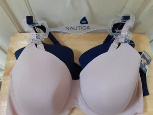 Nautica Intimates Woman's (2 Pack) Under-Wire Bras Size 42D NEW WITH TAGS - Picture 1 of 3