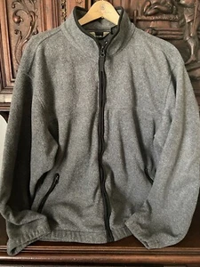 Eddie Bauer Mens Fleece Polartec Full Zip Fleece Gray Black Jacket Size XL EUC! - Picture 1 of 8