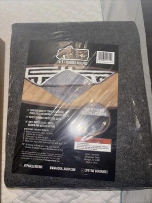 Tapete Gorilla Grip original de feltro e borracha aderência inferior 0,25 polegadas (3' X 5') - Imagem 1 de 2