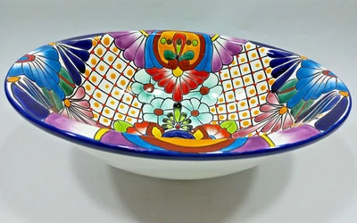 FREGADERO TALAVERA 17" X 14" Drop in o Undermount baño mexicano hecho a mano cerámica Foto 1 de 4