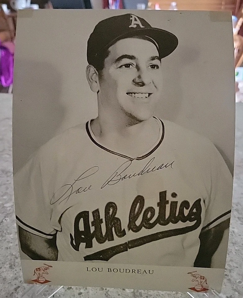 Lou Bourdreau Kansas City A's Signed Auto  Photo  6X9 Autograph (rare) - Image 1 of 2