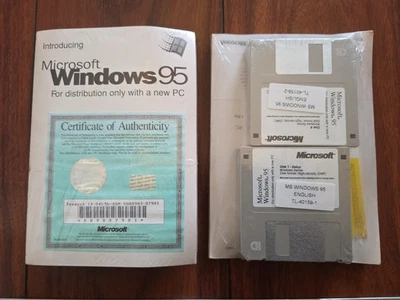 Microsoft Windows 95 OEM - Floppy Disks & COA - SEALED VINTAGE - Image 1 of 3