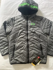 Under Armour Youth Large Puffer Jacket – New With Tags – MagZip – Gray/Green - Picture 1 of 8