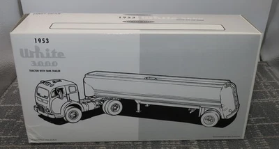 First Gear 1953 White 3000 White Humbel Oil Semi & Tanker 1:34 19-1935 Novo Na Caixa - Imagem 1 de 4