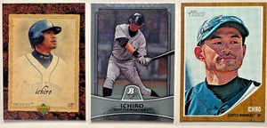 (3x) Ichiro Suzuki 2007-11 PREMIUM Seattle Mariners Lote con Bowman Platinum #4 - Imagen 1 de 2