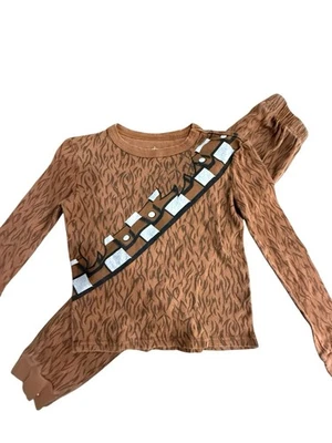 Disney Store Star Wars Pajamas 2-Piece Brown Chewbacca Chewy Kids PJs Size 7 - Image 1 of 3