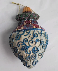 Ornament Weihnachten Jim Shore ovale Form blau rot Farben  - Bild 1 von 5