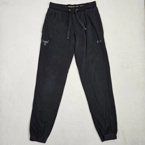 Under Armour Project Rock Joggers Men’s Medium Black Terry Sweatpants  - Picture 1 of 7
