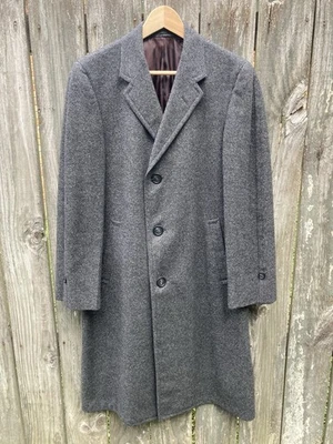 Men's Vintage Gray TWEED Overcoat RICHMAN BROTHERS Wool Sz 38 1960s Ivy Trad - Image 1 of 4